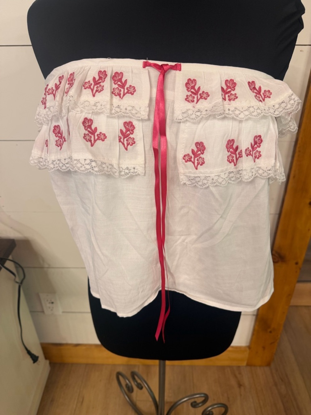 Francesca's Ivory Lightweight Strapless Top